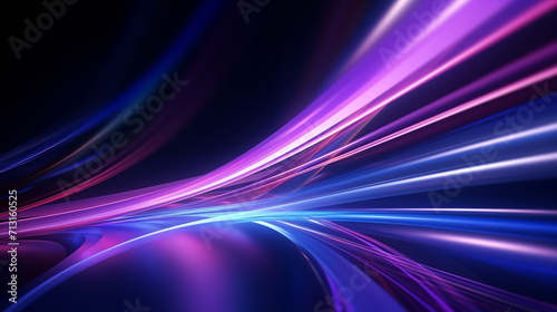 Neon violet,purple lines on black background. design for background, banner and wallpaper. Generated AI