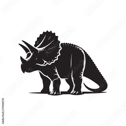 Shadowed Legends: Monster Reptile Silhouette - Dinosaur Vector Portraying Legendary Prehistoric Beings  © Vista