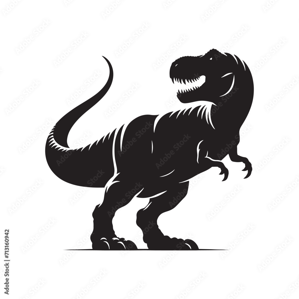 Mystical Mesozoic: Dinosaur Silhouette - Monster Reptile Vector Conjuring the Mystical Essence of the Mesozoic Era
