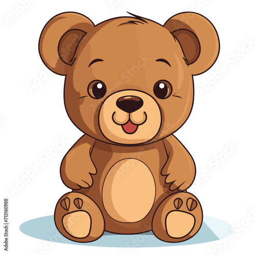 Vector illustration of a cute cartoon style bear isolated on white background