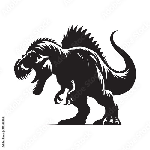 Shadowy Behemoths: Dinosaur Silhouette - Monster Reptile Vector Displaying the Shadowy Profiles of Prehistoric Behemoths
