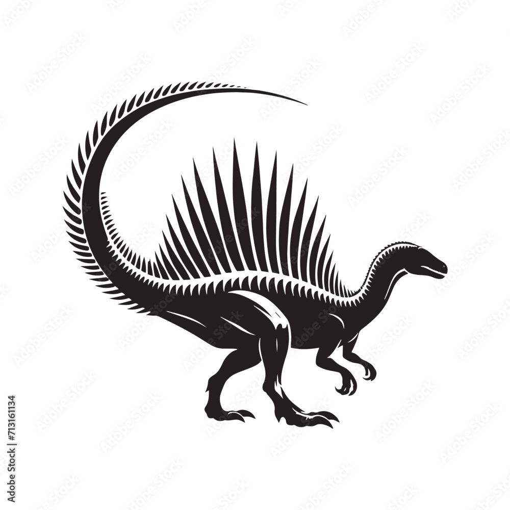 Silhouetted Wonders: Dinosaur Illustration - Wild Animal Vector - Monster Reptile Silhouette Series Celebrating the Wondrous Diversity of Ancient Silhouettes
