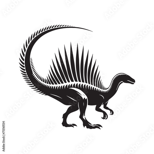 Silhouetted Wonders  Dinosaur Illustration - Wild Animal Vector - Monster Reptile Silhouette Series Celebrating the Wondrous Diversity of Ancient Silhouettes 