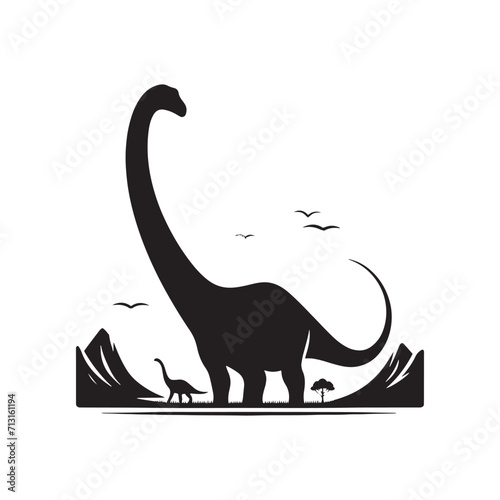 Shadows of Extinction  Dinosaur Illustration - Wild Animal Vector - Monster Reptile Silhouette Series Illustrating the Shadows Cast by the Extinction of Majestic Beasts 