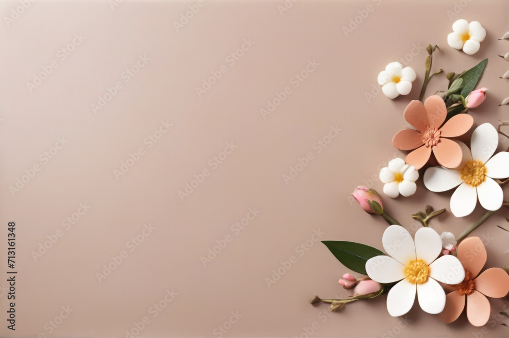  flower border on a pale pink background
