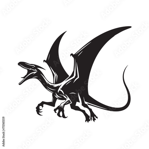 Enigmatic Epoch: Dinosaur Silhouette - Monster Reptile Vector Series Transporting Viewers to the Enigmatic Epoch of the Mesozoic Era
