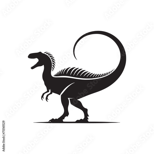 Primeval Symphony: Dinosaur Silhouette - Monster Reptile Vector Series Creating a Symphonic Visual Tribute to the Primeval Epoch
