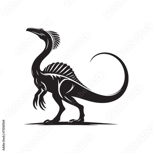 Shadows of the Past  Dinosaur Silhouette - Monster Reptile Vector Set Displaying the Intriguing and Mysterious Shadows Cast by Dinosaurs 