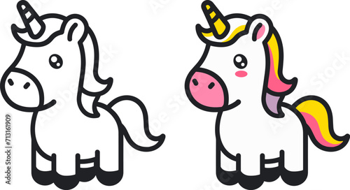 cute adorable unicorn vector logo