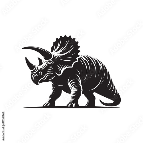 Dynamic Echoes  Monster Reptile Silhouette - Dinosaur Vector Echoing the Dynamic and Echoic Nature of Ancient Roars - Dinosaur Silhouette 