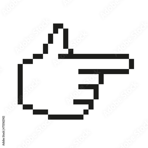 Web Mauszeiger Hand "Richtung zeigen / Menü auswahl" Pixel Style Vektor Symbol