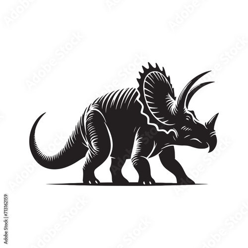 Ferocious Giants  Monster Reptile Silhouette - Dinosaur Vector Portraying the Ferocity and Power of Prehistoric Titans - Dinosaur Silhouette 