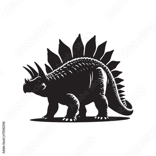 Roaming Giants  Dinosaur Silhouette Collection Depicting the Majestic Creatures of Prehistory - Dinosaur Illustration - Wild Animal Vector 