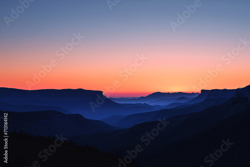 Crimson Twilight Over the Mountain Expanse