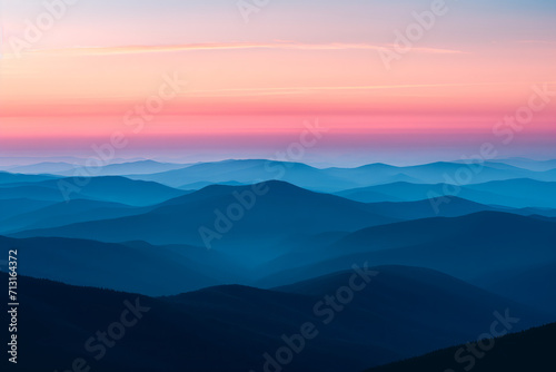 Pastel Dawn Over Rolling Hills