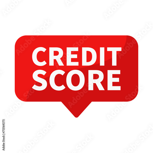 Credit Score Red Rectangle Shape For Value Grade Information
 photo