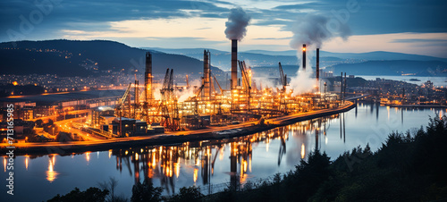 Oil and gas refinery plant photo