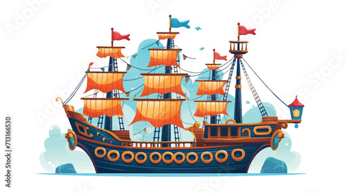 Pirate Ship illustration vector