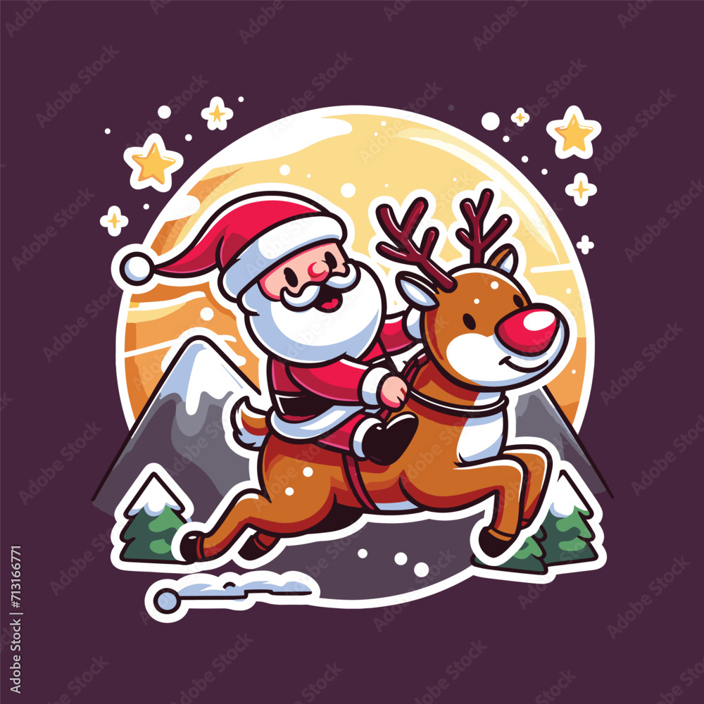 CARTOON ILLUSTRATION OF HAPPY SANTA CLAUS VECTOR CARTOON ILLUSTRATION OF HAPPY SANTA CLAUS VECTOR