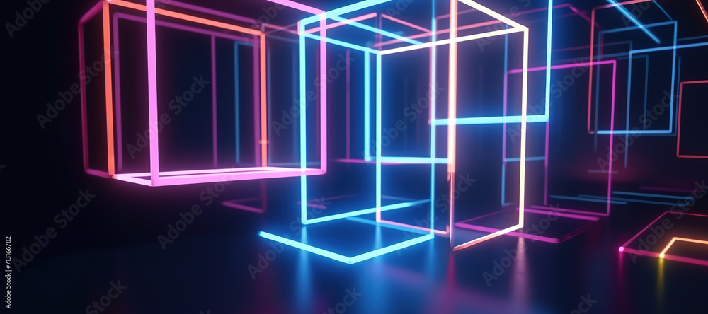 colorful line box neon lights 24 colorful line box neon lights 24