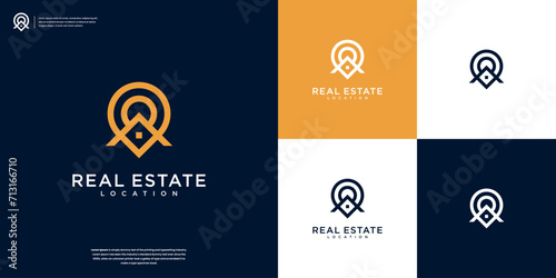 Home and pin location logo design for your business company identity