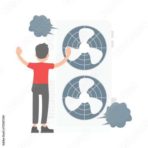 broken air conditioner illustration