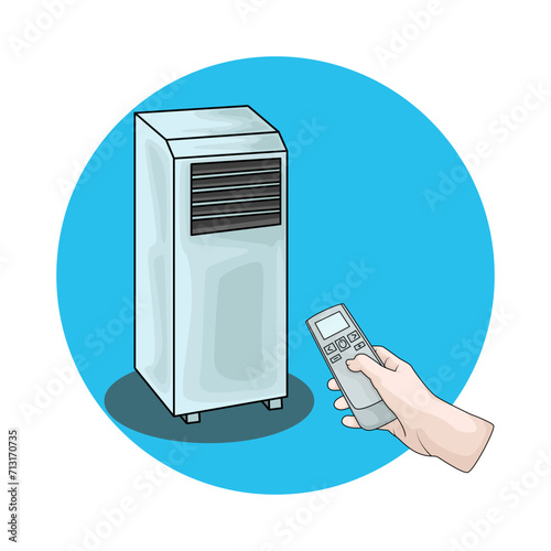 Illustration of portable air conditioner