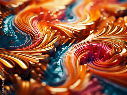 Vivid Swirls of Autumn Hues in Abstract Harmony created with Generative AI technology