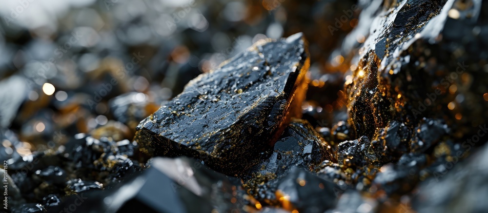 Mineral lead glance galena with blende One of the most widely distributed sulfide minerals. Copy space image. Place for adding text Mineral lead glance galena with blende One of the most widely distributed sulfide minerals. Copy space image. Place for adding text