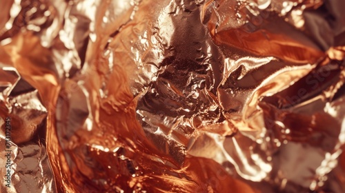 A detailed close-up view of a piece of tin foil. Versatile and practical for various uses photo