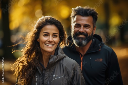 Senior Couple Enjoying Autumn Hike in Nature Together