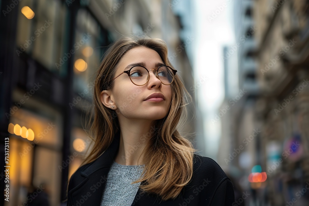 Portrait of a businesswoman on the street of a city Portrait of a businesswoman on the street of a city