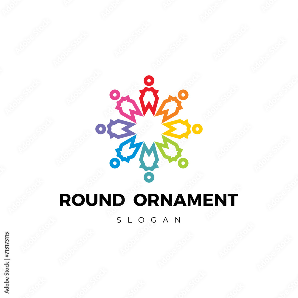 Round ornament colourfull logo vector