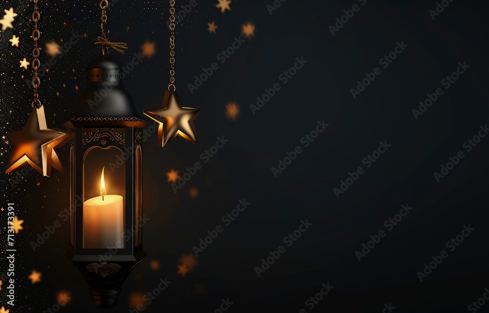 Obraz premium dark ramadan kareem traditional islamic festival religious background, ramadan social media banner or instagram post background,