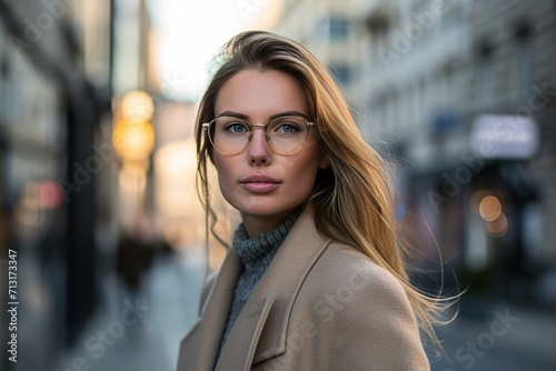Portrait of a businesswoman on the street of a city