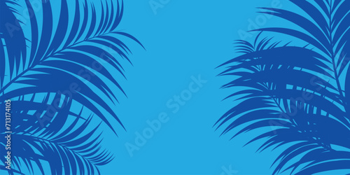 Blue tropical leaves background