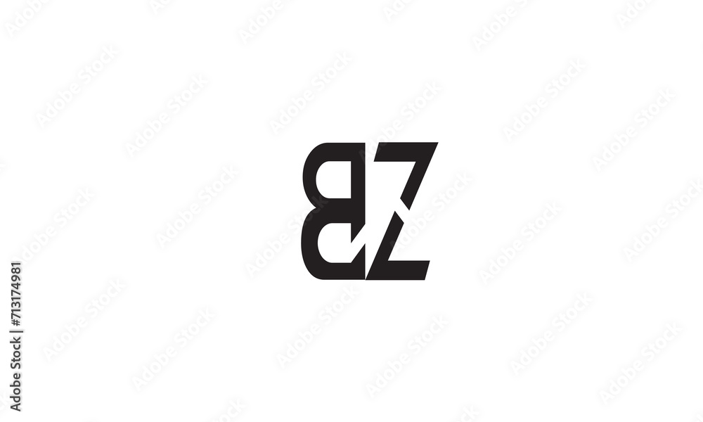 Obraz premium BZ, ZB , Z , B Abstract Letters Logo Monogram