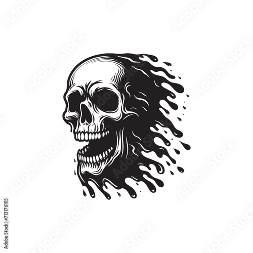 Ghostly Sonata: Horror Silhouette - Ghost Vector Concluding the Ghost Silhouette Musical Tapestry - Ghost Illustration - Spirit Vector
