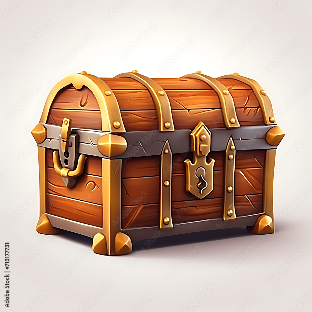 Chest icon 3d rpg game isolated white background AI Image Generative ...