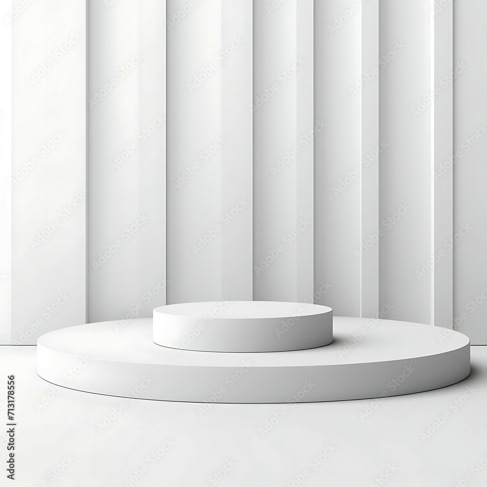 White podium pedestal product display abstract on white background 3d rendering White podium pedestal product display abstract on white background 3d rendering