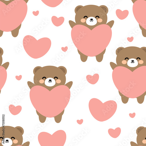 Wallpaper Mural Seamless pattern of cartoon bears. wallpaper illustration for gift wrapping paper, backgrounds and greeting cards Torontodigital.ca