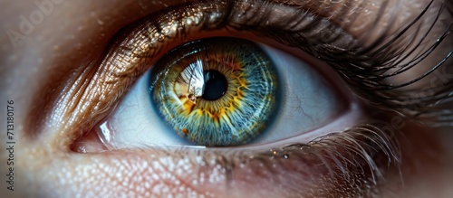 beautiful close up photo of eye that is brown on the one side and blue on the other side Segmental heterochromia heterochromia iridium different parts of one iris are different colors