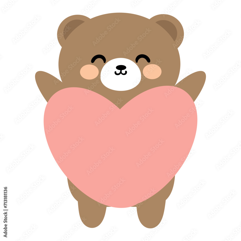 hand drawing cartoon cat holding a heart. cute animal doodle for valentine hand drawing cartoon cat holding a heart. cute animal doodle for valentine