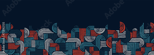 Hand drawn abstract seamless pattern, geometric background, simple style - great for textiles, banners, wallpapers, wrapping - vector design