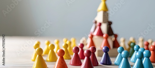 A hierarchical system within a company or organization Leadership teamwork feedback in the team Cooperation collaboration Hierarchy in the company Business management and giving orders to staff photo