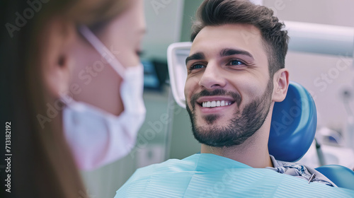 smiling man at dental clinic having a check-up