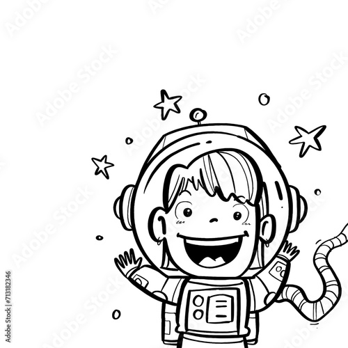 Cute astronaut doodle