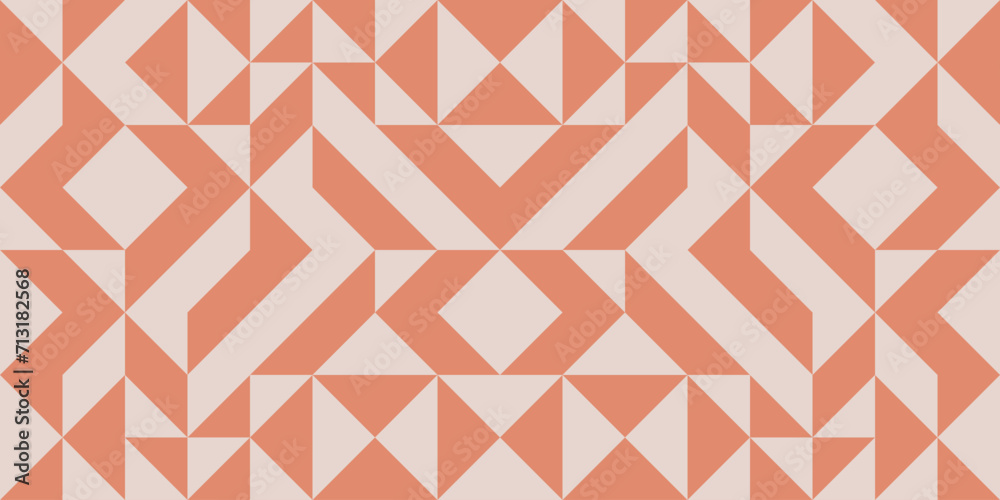Simple Geometric Seamless Vector Pattern with Apricot Brown Triangles and Stripes isolated on a Light Peach Background. Abstract Endless Print ideal for Textile, Fabric. RGB. Modern Repeatable Design. Simple Geometric Seamless Vector Pattern with Apricot Brown Triangles and Stripes isolated on a Light Peach Background. Abstract Endless Print ideal for Textile, Fabric. RGB. Modern Repeatable Design.