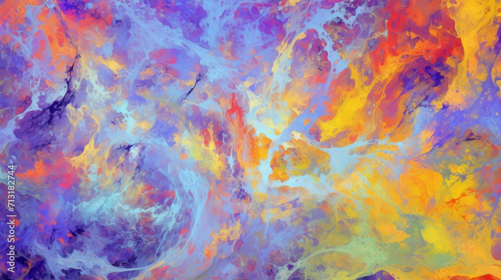 Abstract Light Violet and Orange Watercolor Painting Texture Background with Blue and Yellow Marble Accents
