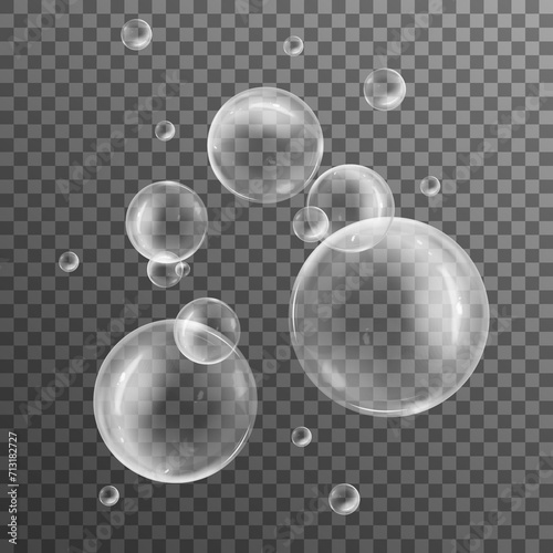 Set of realistic water bubbles